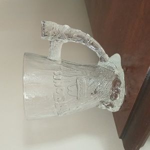 1993 McDonald's Flintstones Clear Glass Coffee Mug/Cup RocDonalds Made In France